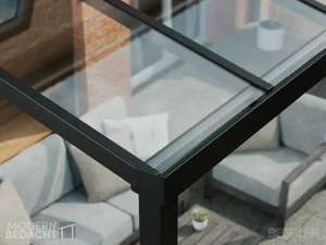 Modernbedacht schwarz dachart klarglas comp Modernbedacht